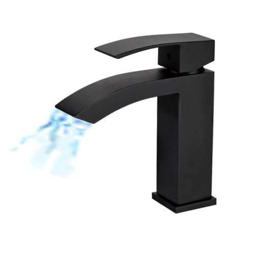 Single Lever Big Square Spout Basin Mixer Copper Matt Black Chromecater Mbf-23