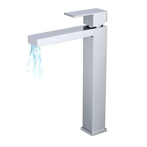 Single Lever Tall Square Basin Mixer S/steel Chromecater Ssf-17