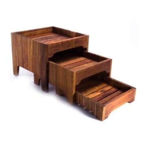 Three Tier Wood Bread Stand (395 x 395 x 330mm Complete) Infiniti Wbs0003