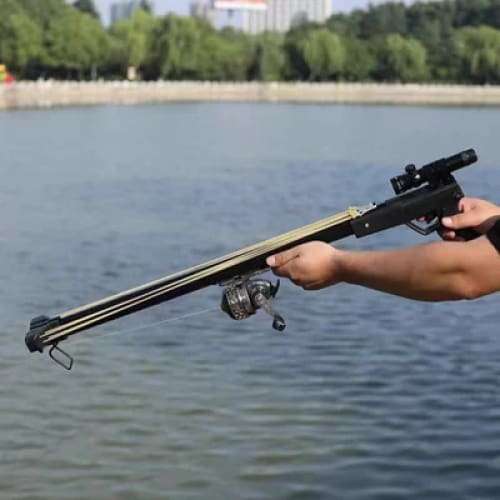 Powerful Long Rod Slingshot with Fishing Reel