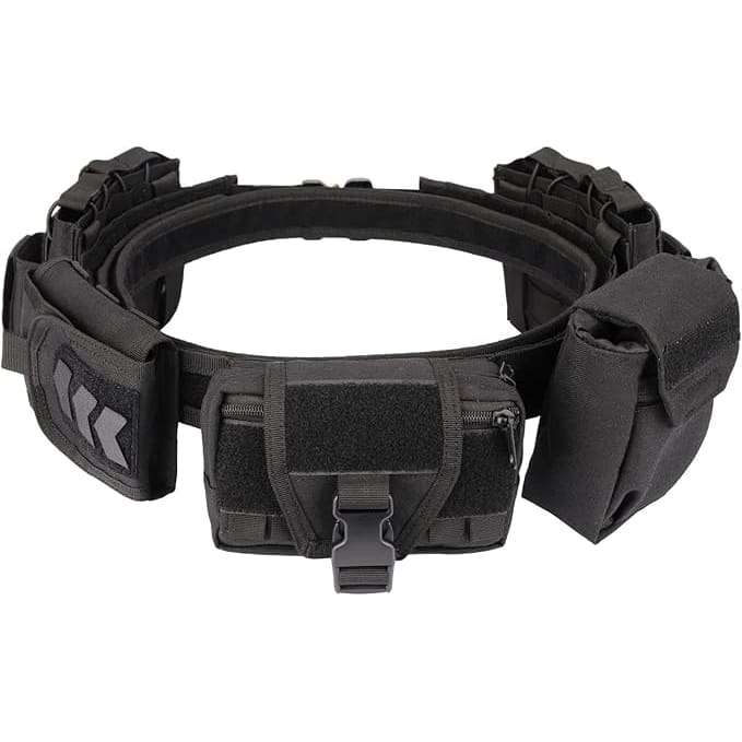 Tactical Battle Belt Set  Adjustable Duty Belt with Pouches