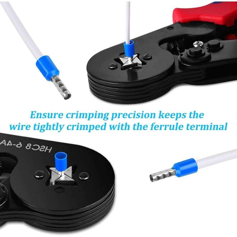 Crimping Tool Kit, Wire Crimper, Professional AWG23-7(0.25-10mm²) Self-Adjustable Ratchet Wire C...