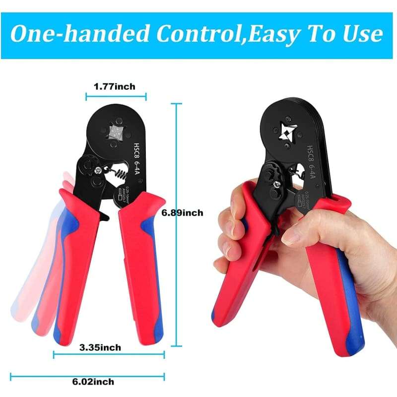 Crimping Tool Kit, Wire Crimper, Professional AWG23-7(0.25-10mm²) Self-Adjustable Ratchet Wire C...