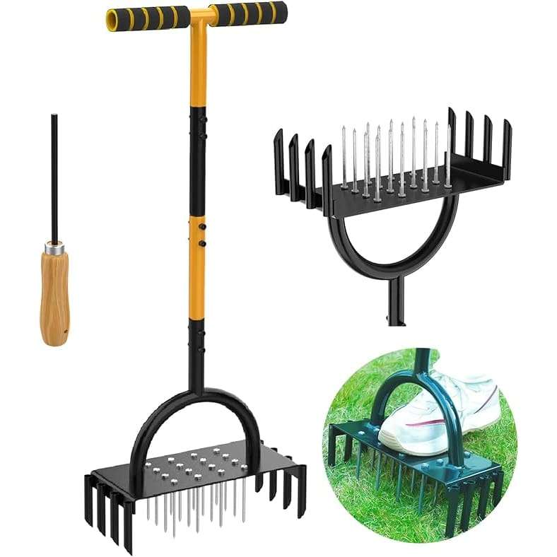 Manual Lawn Aerator Tool | Spike & Coring Aeration for Healthy Lawn Growth