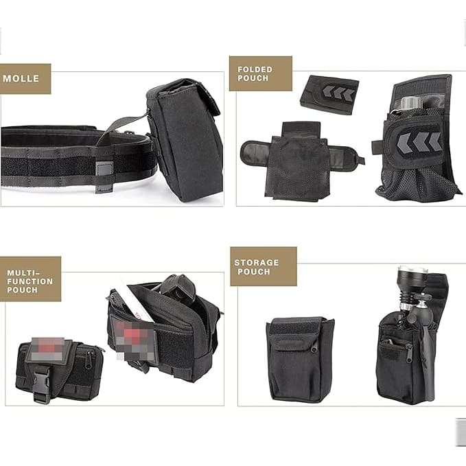 Tactical Battle Belt Set  Adjustable Duty Belt with Pouches