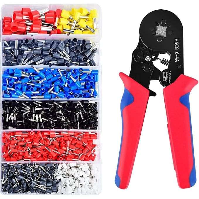 Crimping Tool Kit, Wire Crimper, Professional AWG23-7(0.25-10mm²) Self-Adjustable Ratchet Wire C...