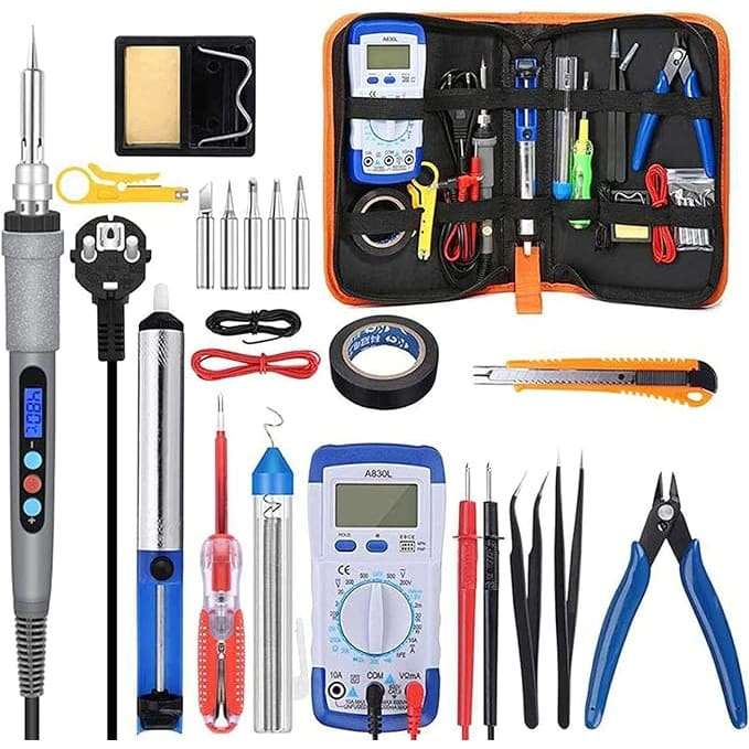 Reliable Soldering Iron Hand kit 90W Digital Soldering Iron kit Electric Soldering Iron with Mult...