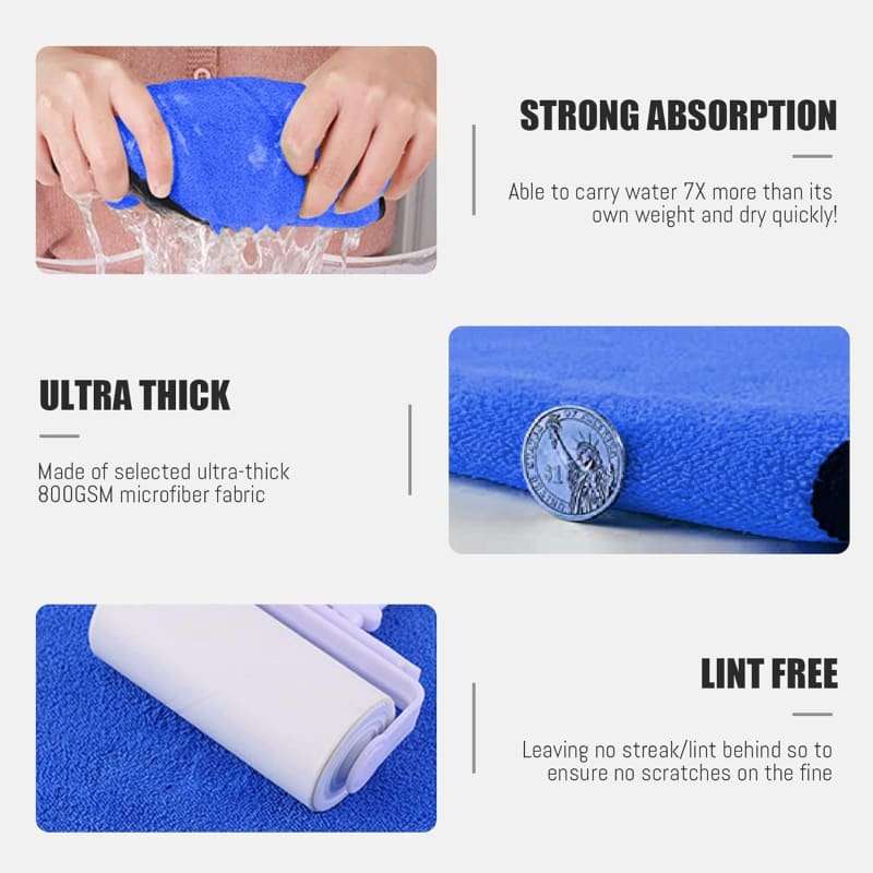 Microfiber Drying Towel  Ultra-Soft, High-Performance Car & Home Cleaning Cloth (2-Pack)