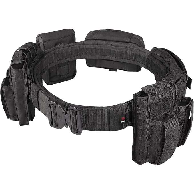 Tactical Battle Belt Set  Adjustable Duty Belt with Pouches