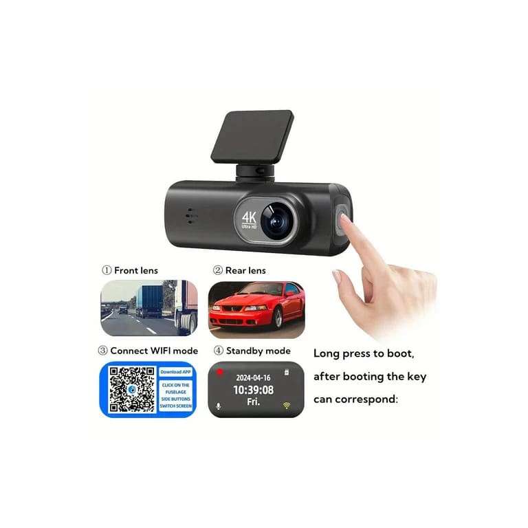 4K + 1080P Dual Dash Cam