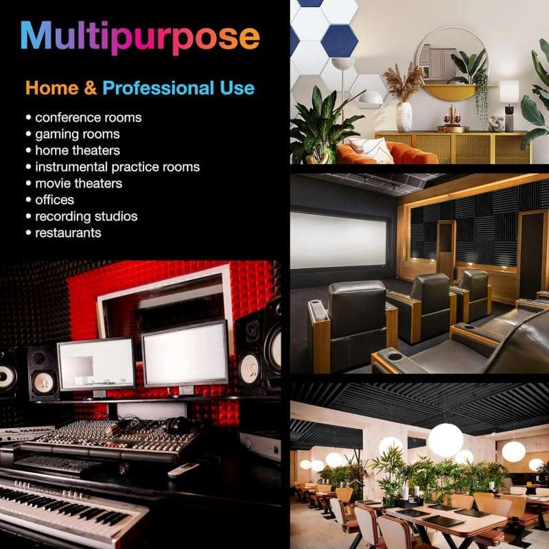 Xtreme Xccessories 12pc Acoustic Pyramid Home Studio Sound Proof  Foam Panels 30cm x30cm