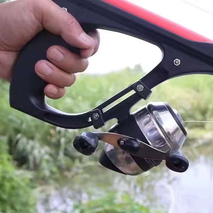 Metal Slingshot with Fishing Reel  Extended Type with Drag Grip
