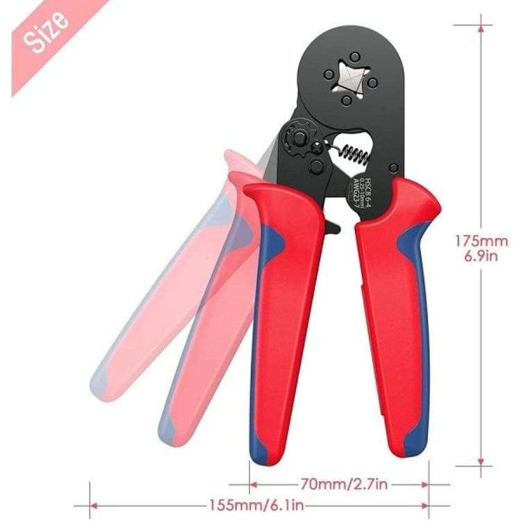 Crimping Tool Kit, Wire Crimper, Professional AWG23-7(0.25-10mm²) Self-Adjustable Ratchet Wire C...