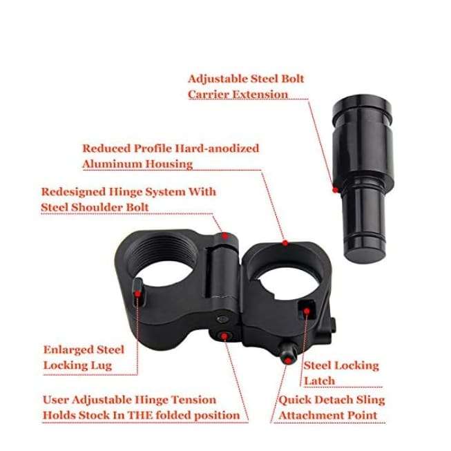 AR Folding Stock Adapter Airsoft Hunting Accessory for M16/M4 SR25 Series GBB(AEG) 2-0042
