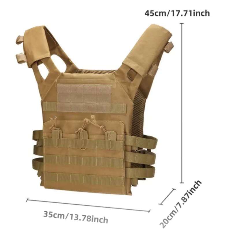 BLACK LIGHTWEIGHT MOLLE PLATE CARRIER / VEST