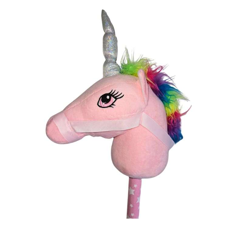 Xtreme Xccessories Pink/Rainbow  Plush Hobby Horse  Unicorn with Neighing Sound