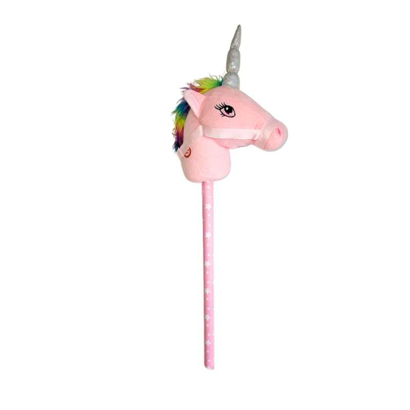 Xtreme Xccessories Pink/Rainbow  Plush Hobby Horse  Unicorn with Neighing Sound