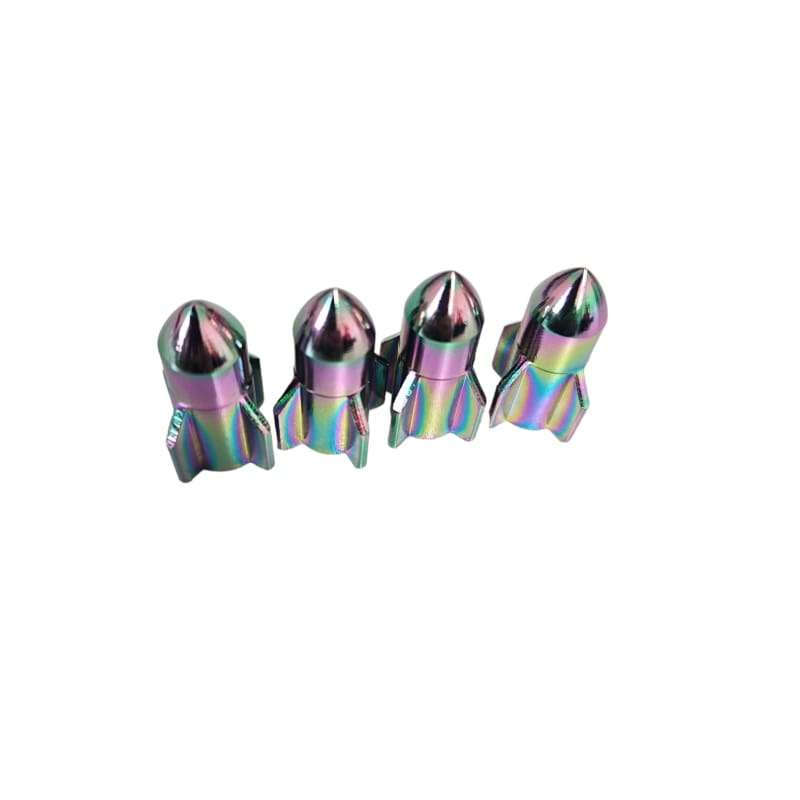 Light Weight Metal Rocket Shaped Tyre Valve Caps