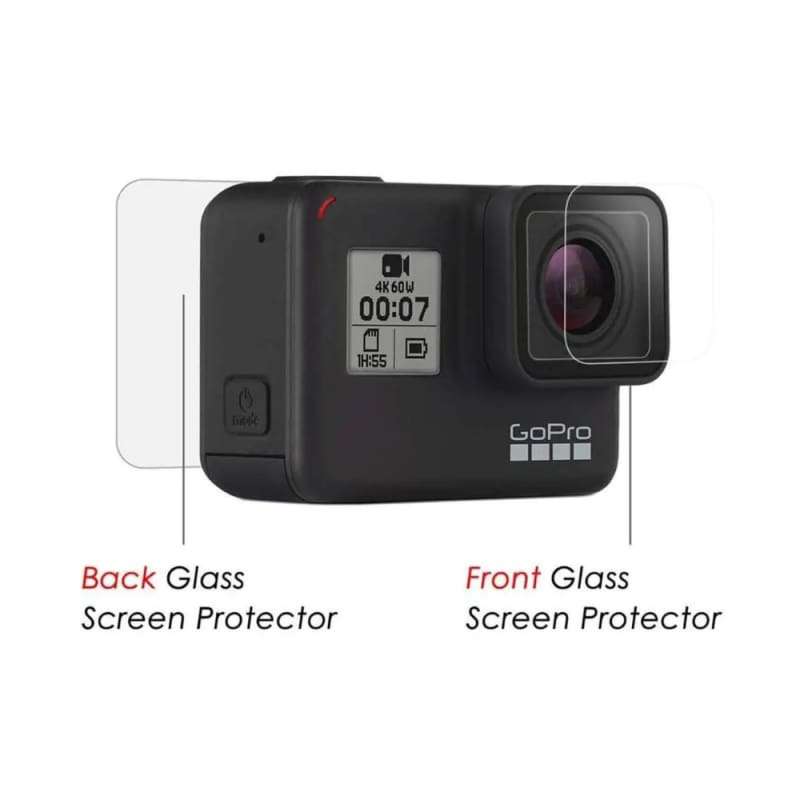 Hero 7 | 6 | 5 Tempered Glass Screen Protector (Front Lens & Back Screen)