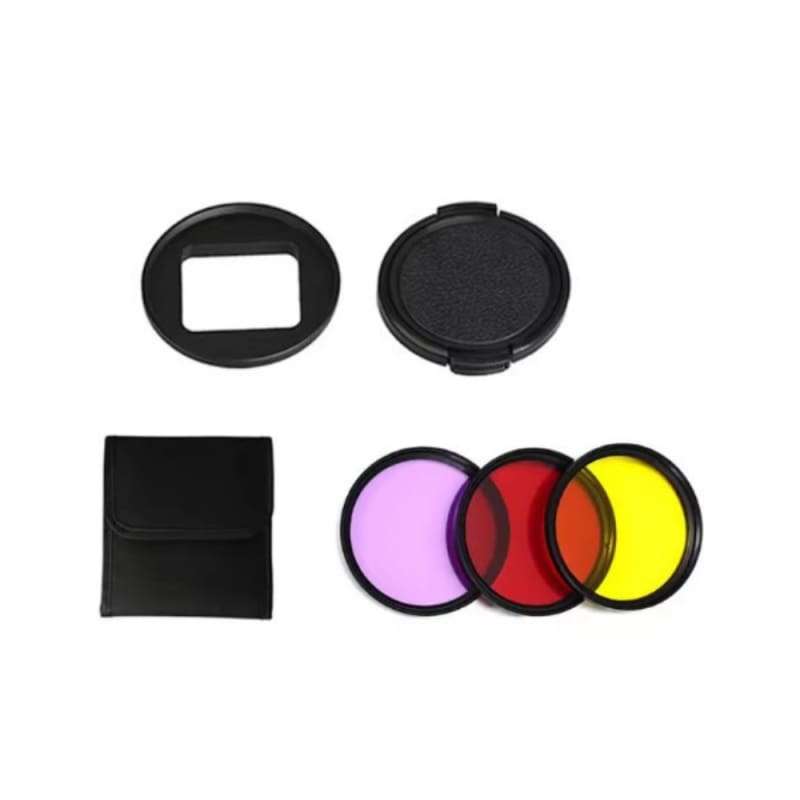 New: 52mm Dive Filter Set + Adapter Ring Lens Cap for GoPro 7 / 6 / 5 Black