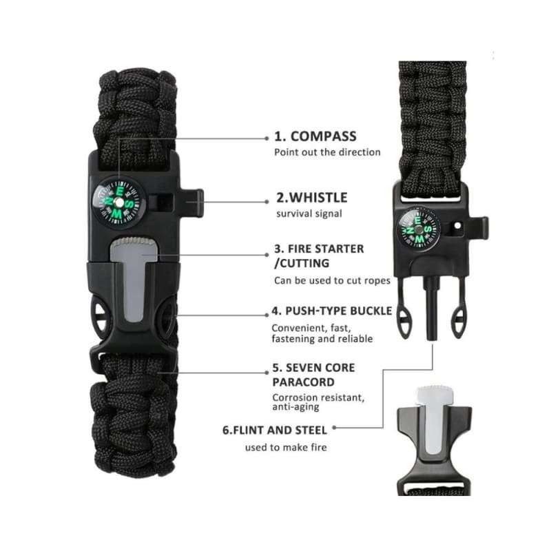 6in1 Survival Compass Paracord Watch