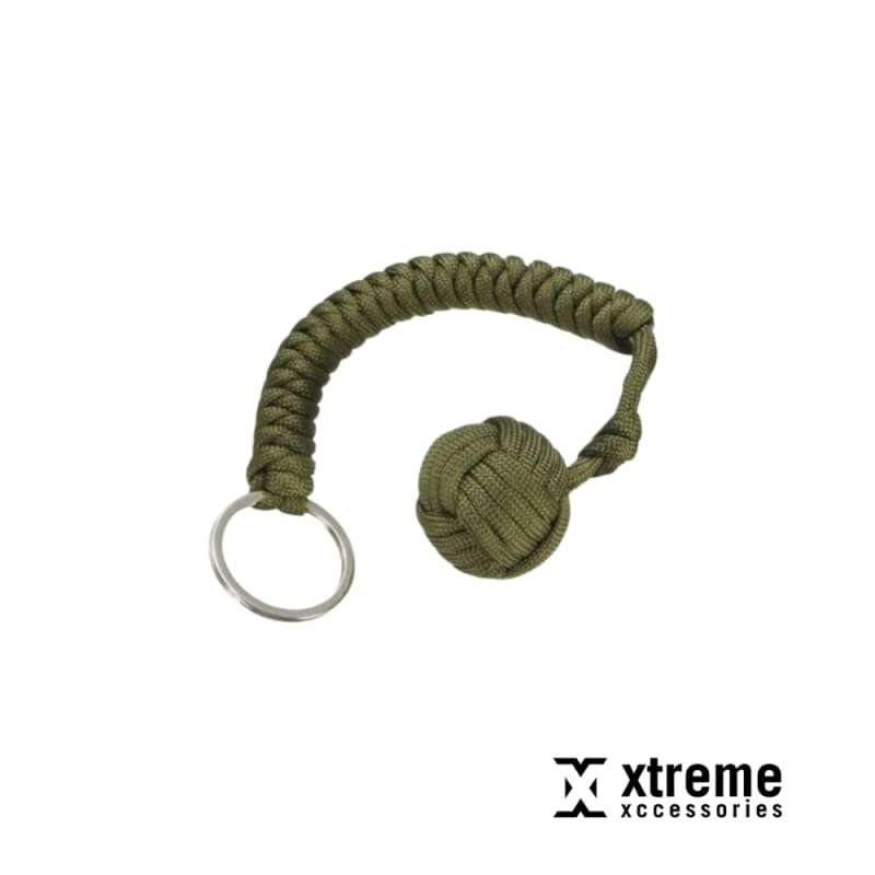 MONKEYS FIST SELF DEFENSE EMERGENCY LANYARD KEYCHAIN EDC - ARMY GREEN