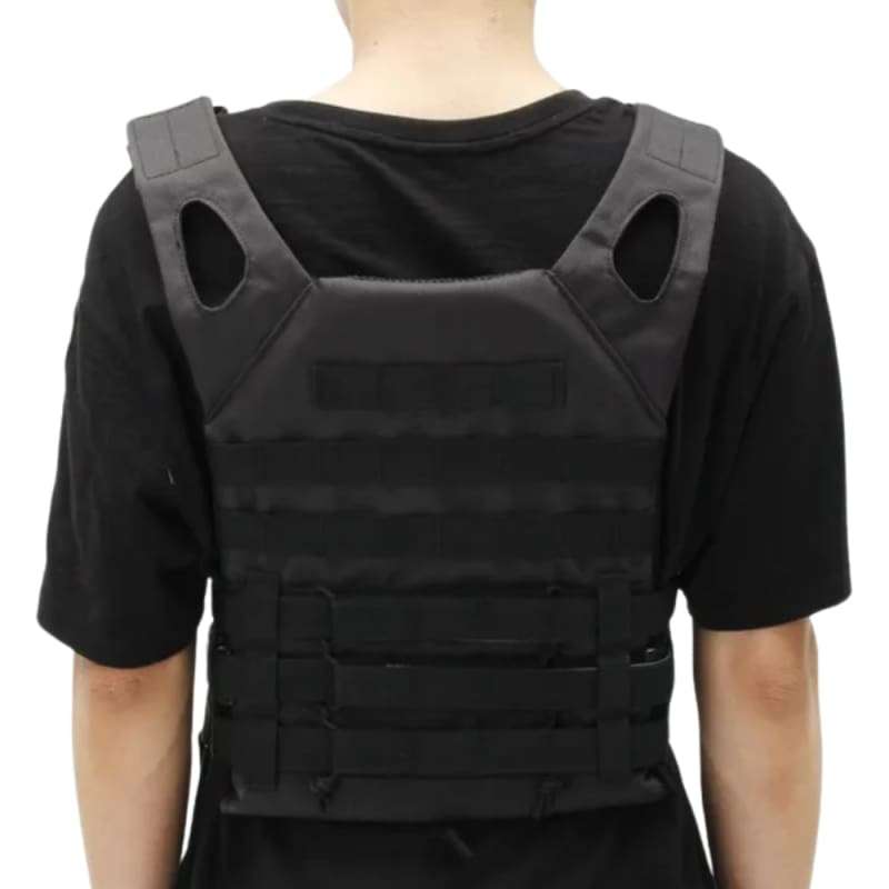 BLACK LIGHTWEIGHT MOLLE PLATE CARRIER / VEST