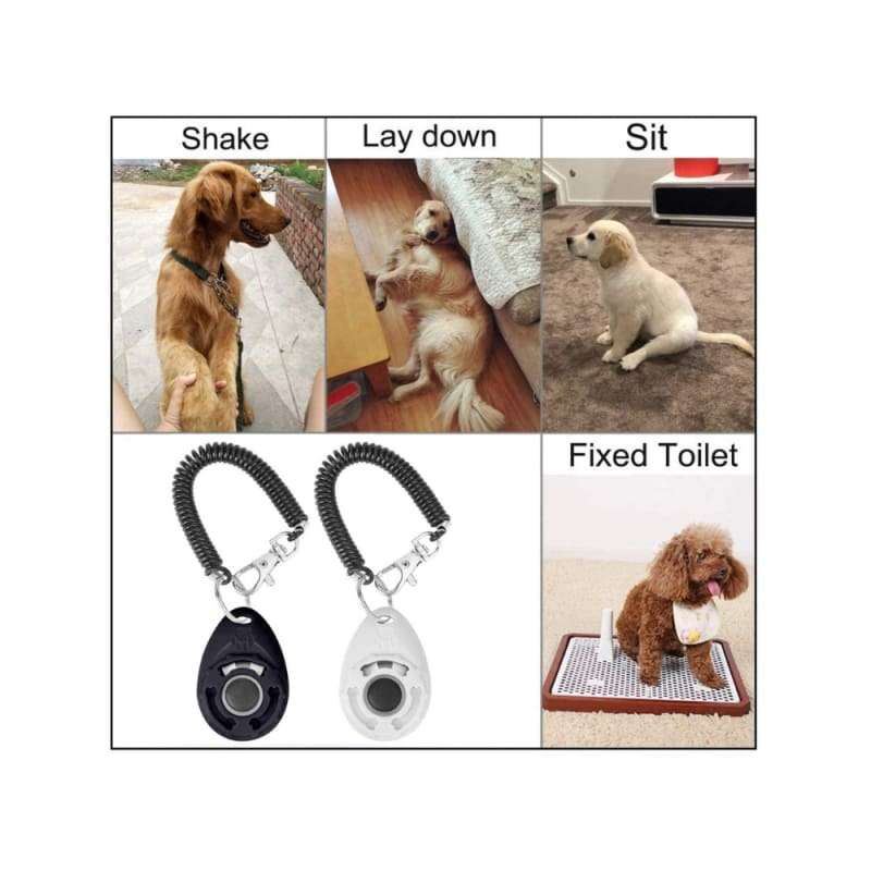Pets Dog Training Clicker with Wrist Strap (Black)