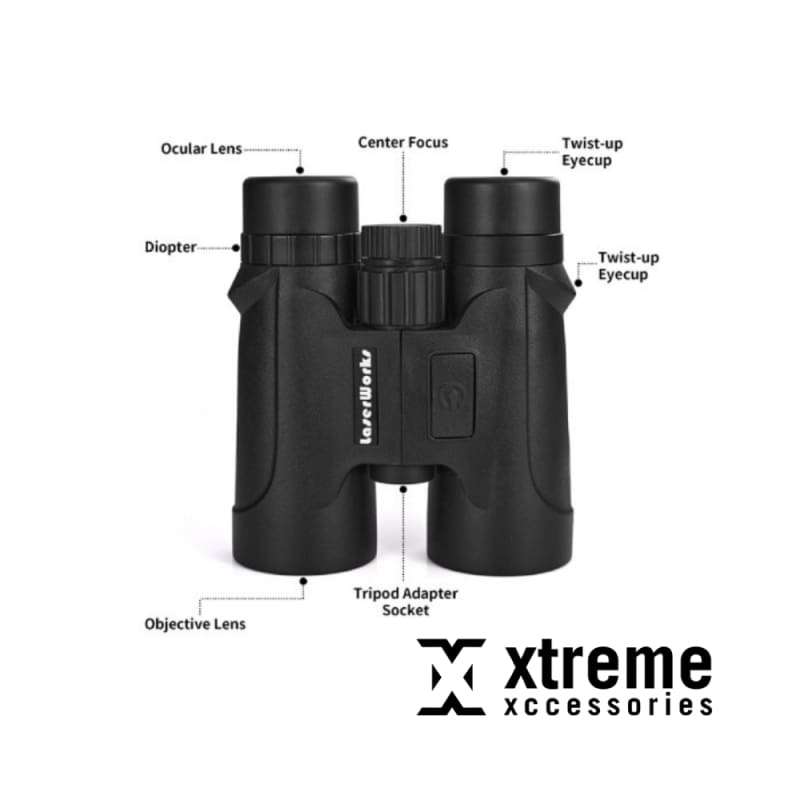LaserWorks Rangefinder Binoculars TD1300 with 8x magnification and 21mm objective lenses