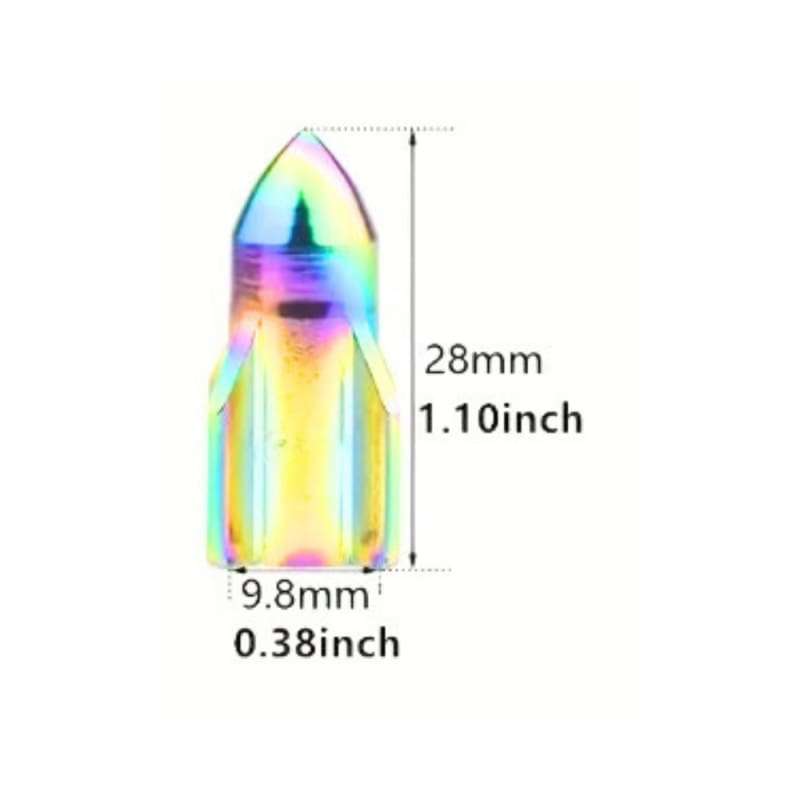 Light Weight Metal Rocket Shaped Tyre Valve Caps