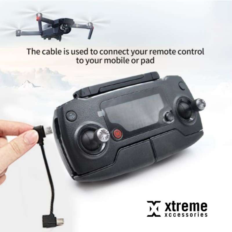 Xtreme Xccessories 15cm Micro USB to USB C Remote Control Cable for DJI Mavic mini/ Mavic Air/ Ma...