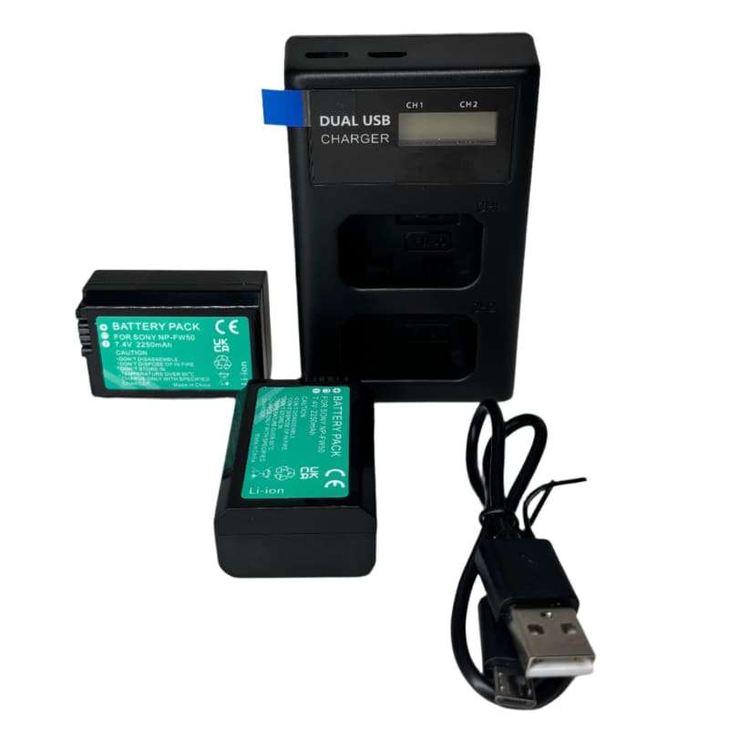 1159  (2 x Batteries; 1 x Dual Charger) for Sony Cameras