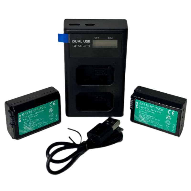 1159  (2 x Batteries; 1 x Dual Charger) for Sony Cameras