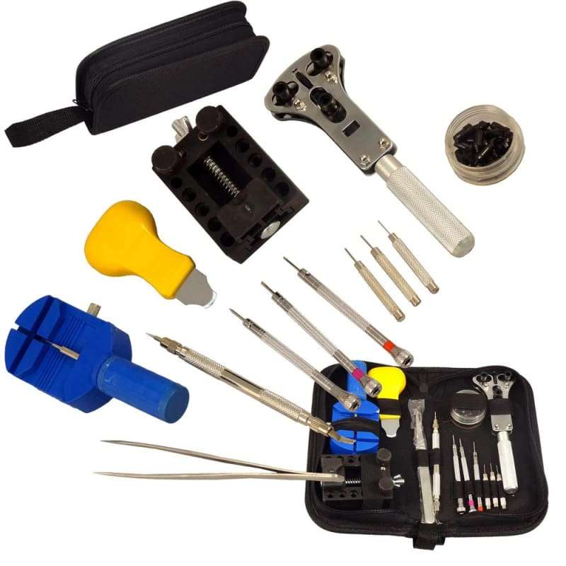 13 pc Watch Repair Tool Kit Zip Case With Battery Opener Link Pin Remover Screwdriver