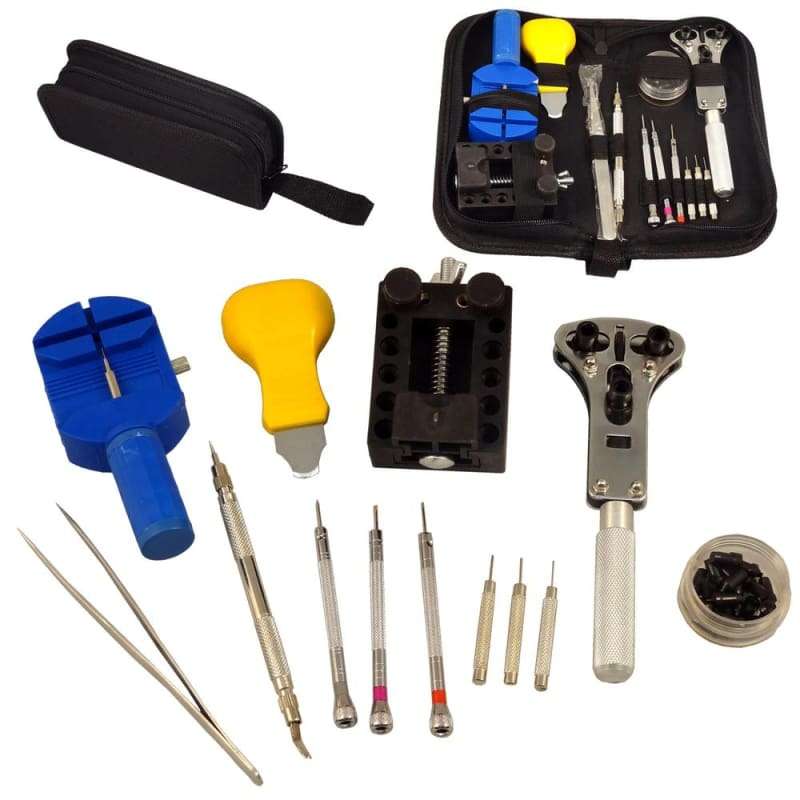 13 pc Watch Repair Tool Kit Zip Case With Battery Opener Link Pin Remover Screwdriver