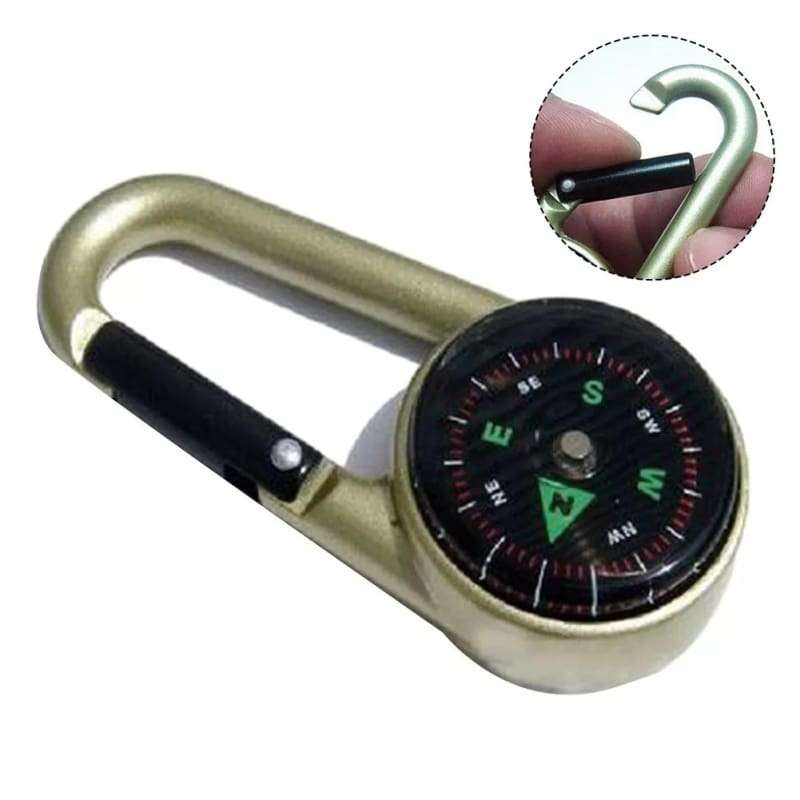 3 in 1 Thermometer Carabiner Mini Compass