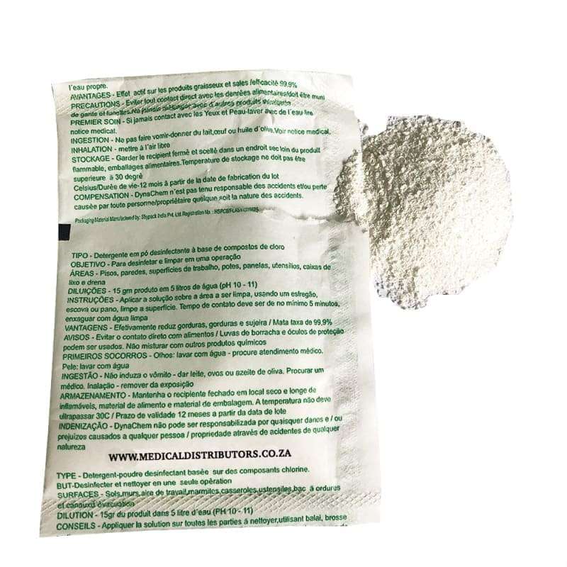 Chlorine Disinfectant Cleaner Powder With Detergents & Corrosion Inhibitors (30g Makes 10L Of Dis...