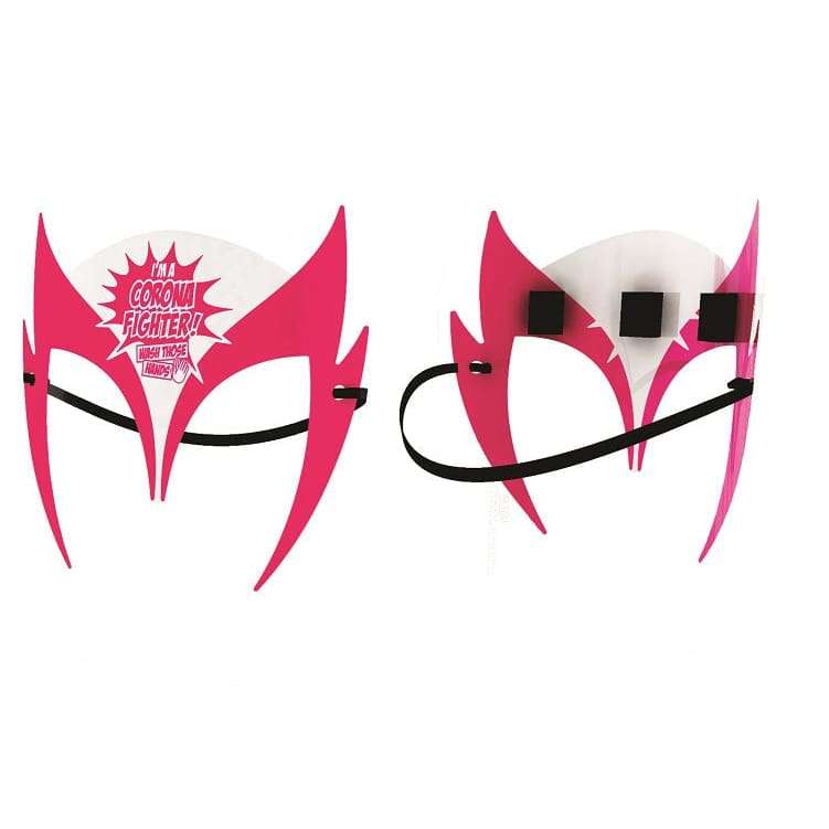 MEDICAL DISTRIBUTORS CHILDREN'S ( AGES 3+) CORONA FIGHTERS PINK PERSONAL PROTECTION (PPE) FACE SH...