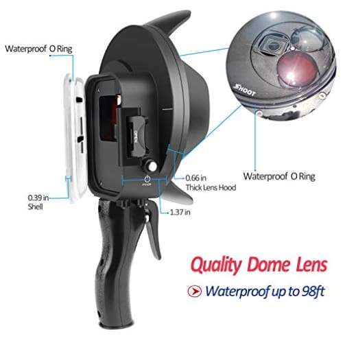 SHOOT DOME PORT FOR GOPRO CAMERA ACCESSORIES, WATERPROOF DOME WITH RED FILTER AND 10X MAGNIFIER F...