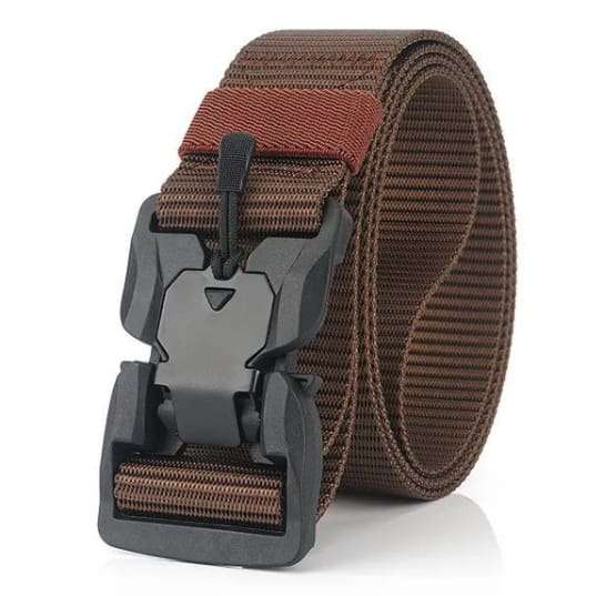 BROWN Tactical Belt Quick Release Magnetic Buckle Military Belt Nylon