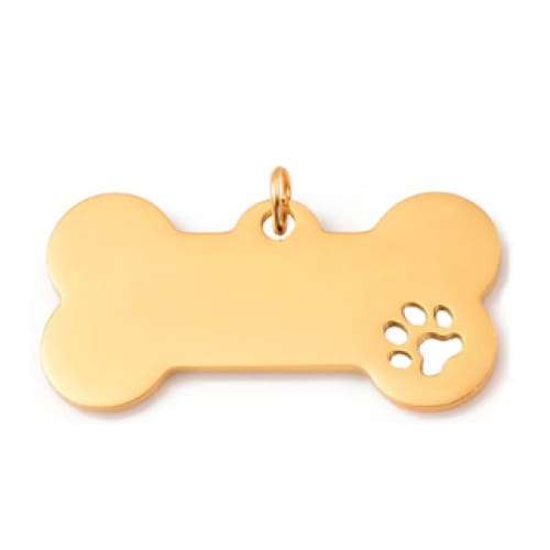 Laser Engraved Dog Bone Paw Print Tags Pendant Charm Dog ID Stainless Steel Blank Dog Tags