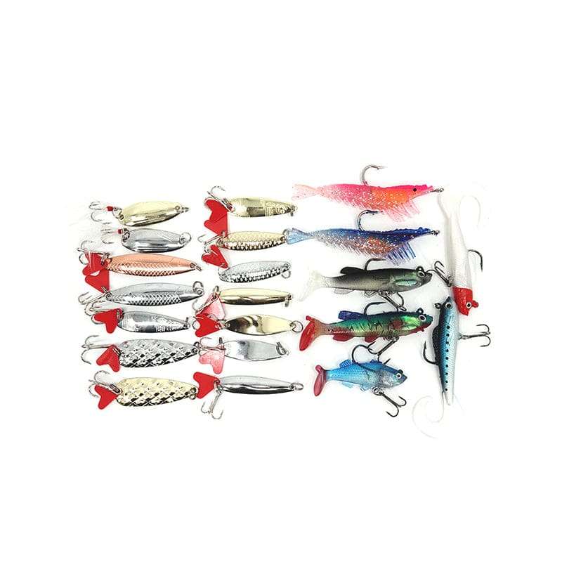 Fishing Lure 21 Pcs Metal and Soft Lure Set