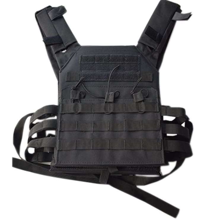 BLACK LIGHTWEIGHT MOLLE PLATE CARRIER / VEST