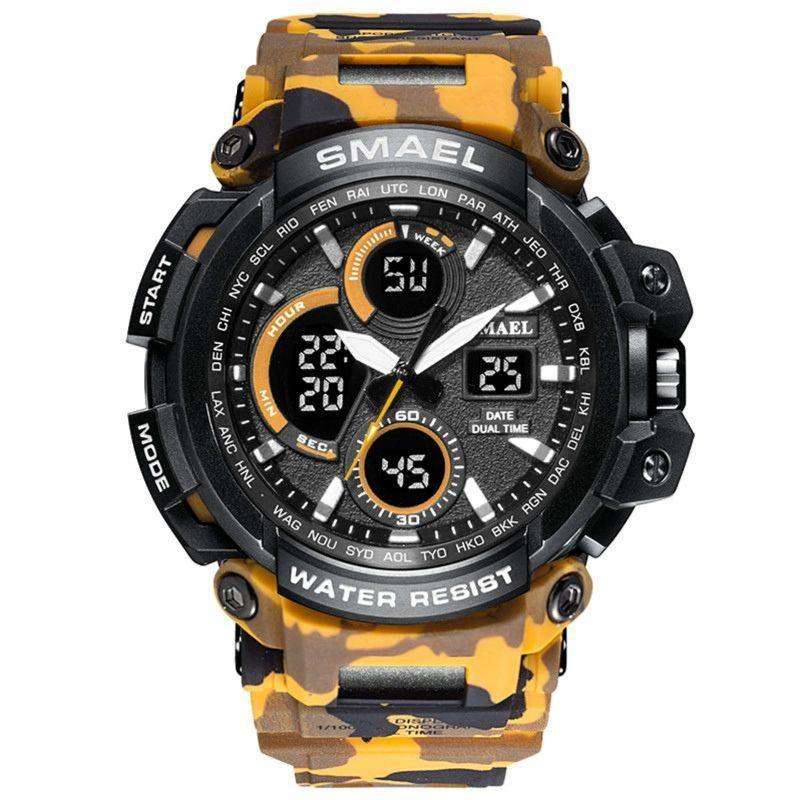 Smael Camouflage Yellow Chronograph Watch