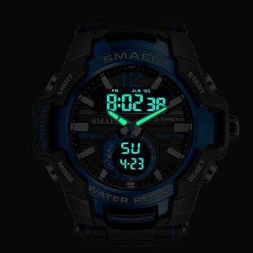 Smael Red Alloy Dual Time Watch