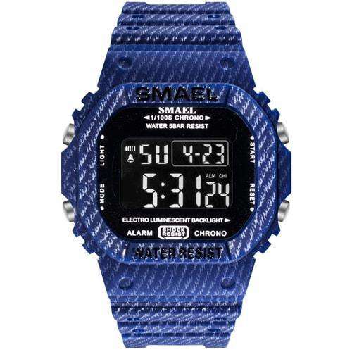 Smael Denim Blue Retro Digital Watch