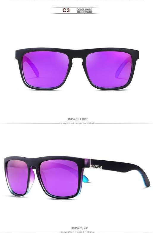 Kdeam KD156 Black/Purple Polarized Sunglasses