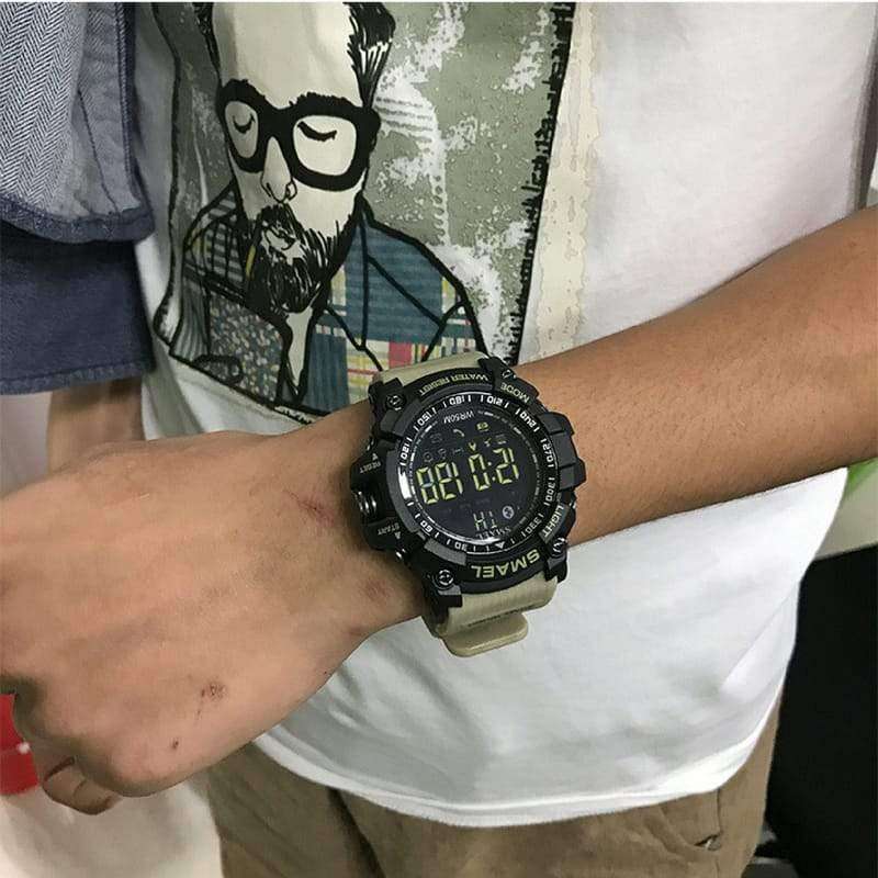 Smael Khaki Bluetooth Sport Watch