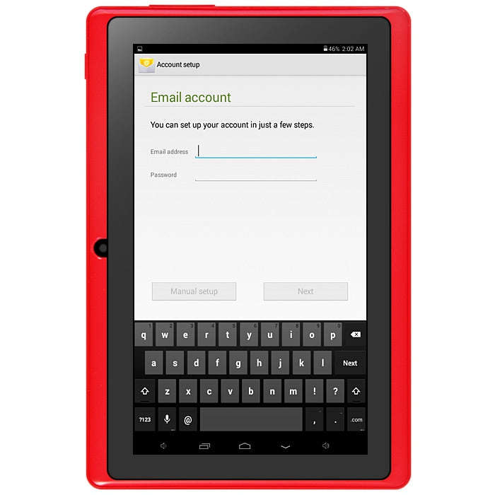 7 inch Q88H A33 Android 4.4 Tablet PC WVGA Screen A33 Quad Core 1.2GHz 512MB RAM 8GB ROM Du... - RED