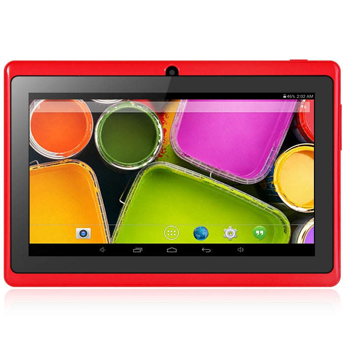 7 inch Q88H A33 Android 4.4 Tablet PC WVGA Screen A33 Quad Core 1.2GHz 512MB RAM 8GB ROM Du... - RED